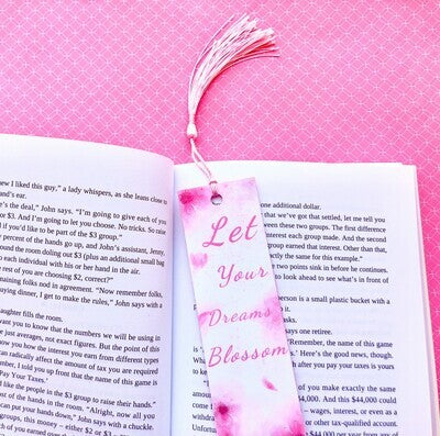 Marcapáginas "Deja que tus sueños florezcan" 2" x 6"