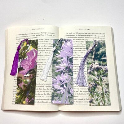 Juego de tres marcapáginas con diseño floral (copia)