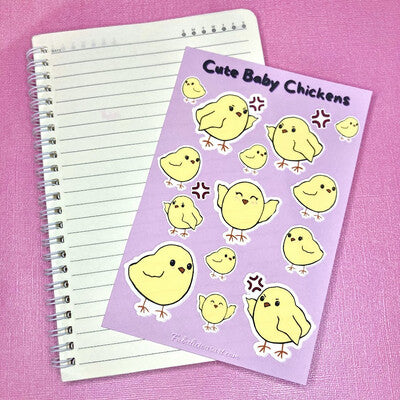 Cute Baby Chickens Sticker Sheet
