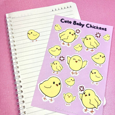 Cute Baby Chickens Sticker Sheet