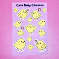 Cute Baby Chickens Sticker Sheet