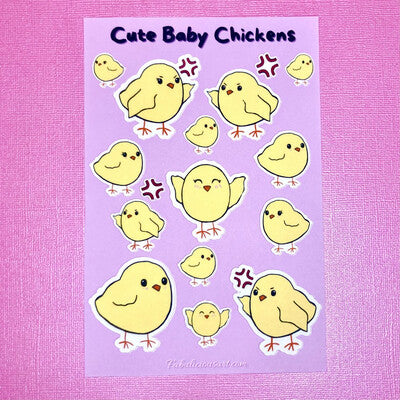 Cute Baby Chickens Sticker Sheet