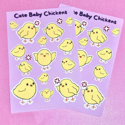 Cute Baby Chickens Sticker Sheet