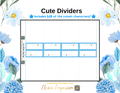 Blue - Cute Bulk Dividers (Digital File)