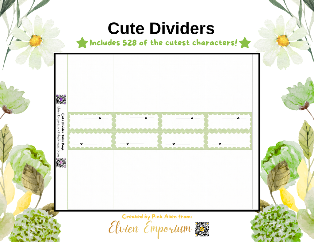 Light Green - Cute Bulk Dividers (Digital File)