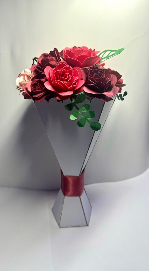 Red Paper Flower Bouquet - Medium