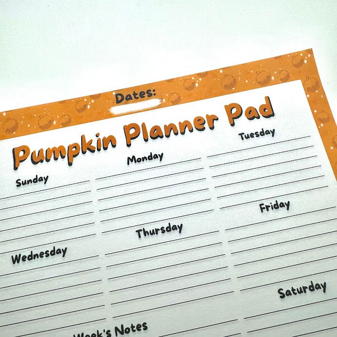 Pumpkin Pattern Planner Pad