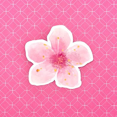 Pink Cherry Blossom Die-cut Sticker