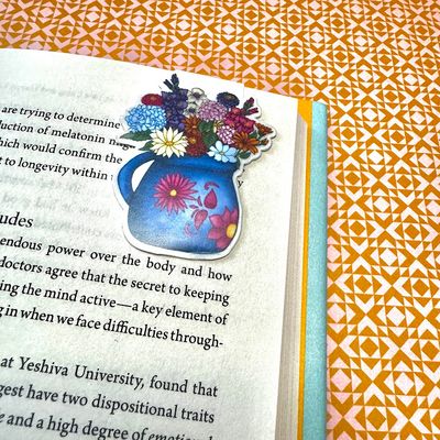 Ollita de Flores (Flowers in a Mexican Clay Mug) Magnetic Bookmark
