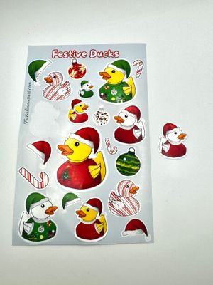 🎄 Festive Ducks Sticker Sheet 🎄