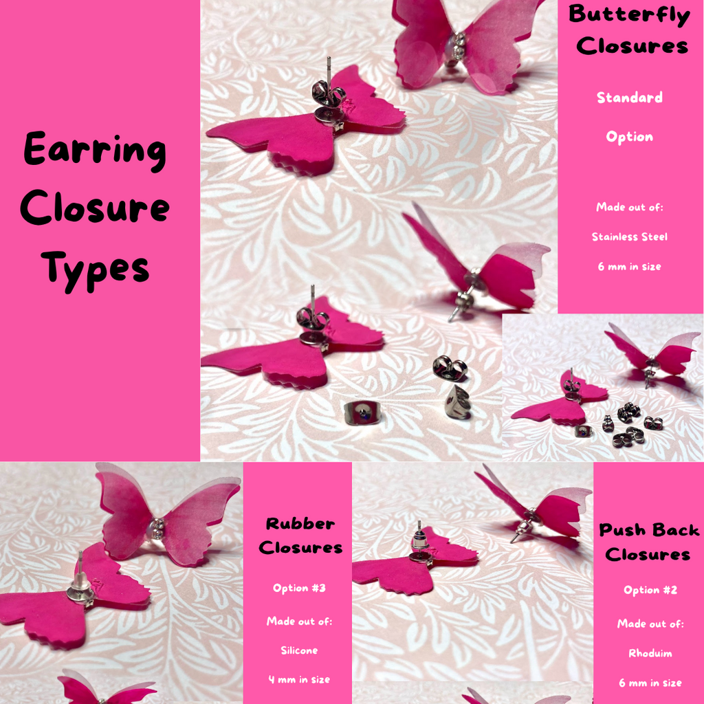 Preciosos pendientes de mariposa rosa (pequeños)