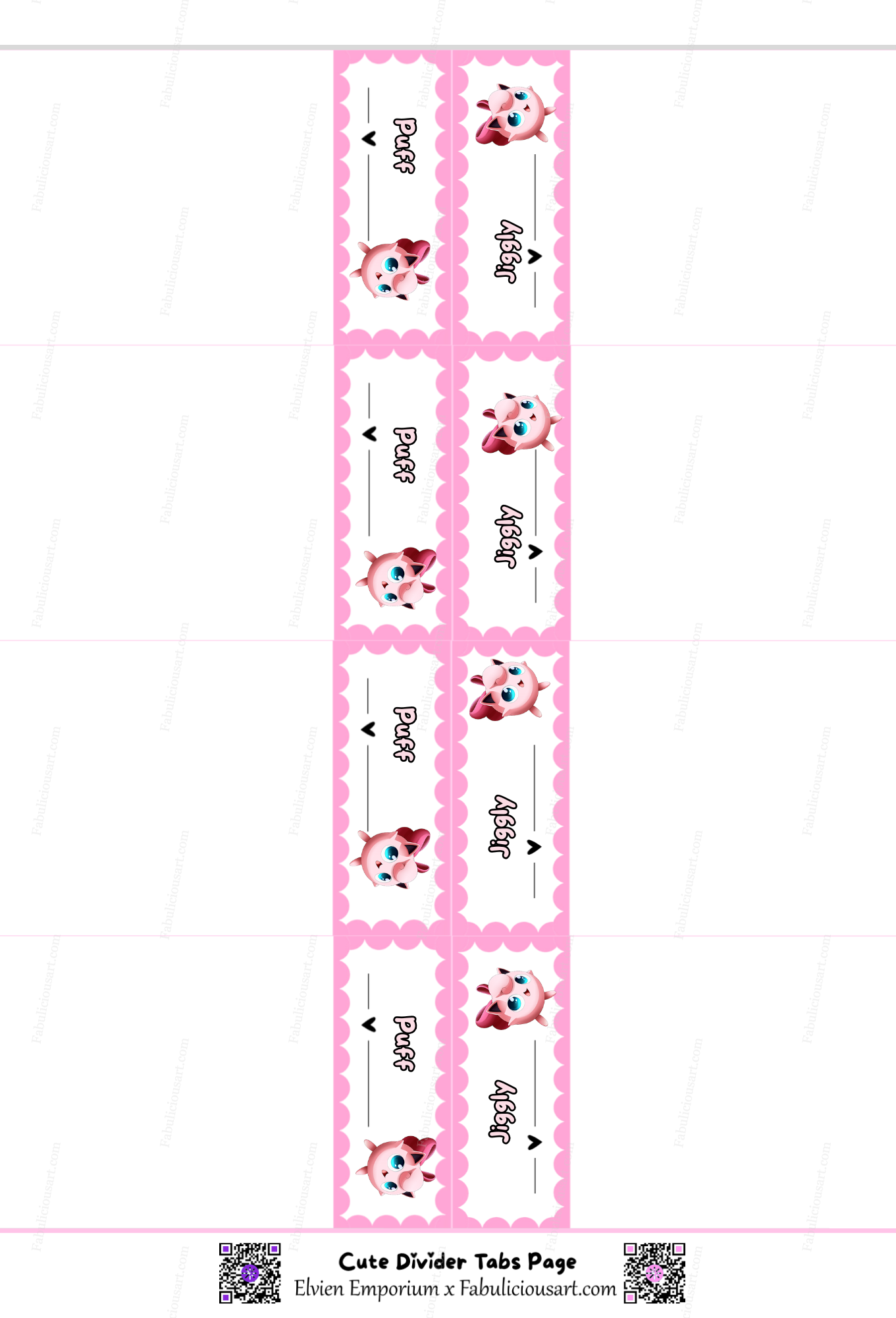 Cute Bulk Dividers (Cute Bulk Dividers - Physical Printed Pages)