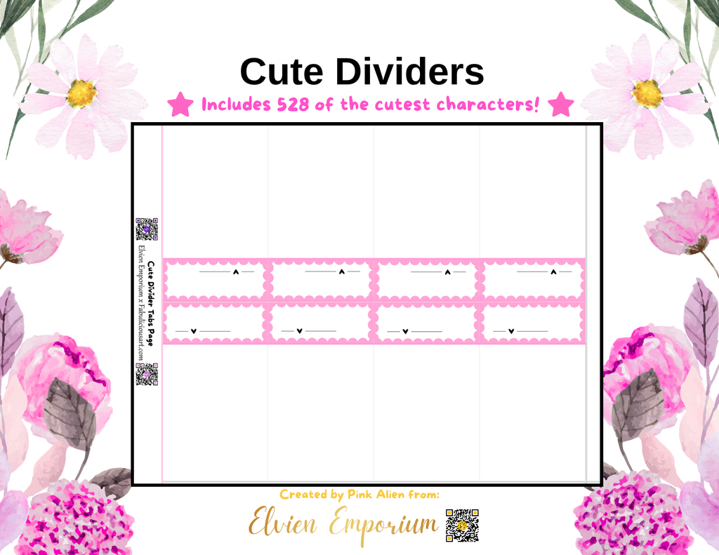 Light Pink - Cute Bulk Dividers (Digital File)