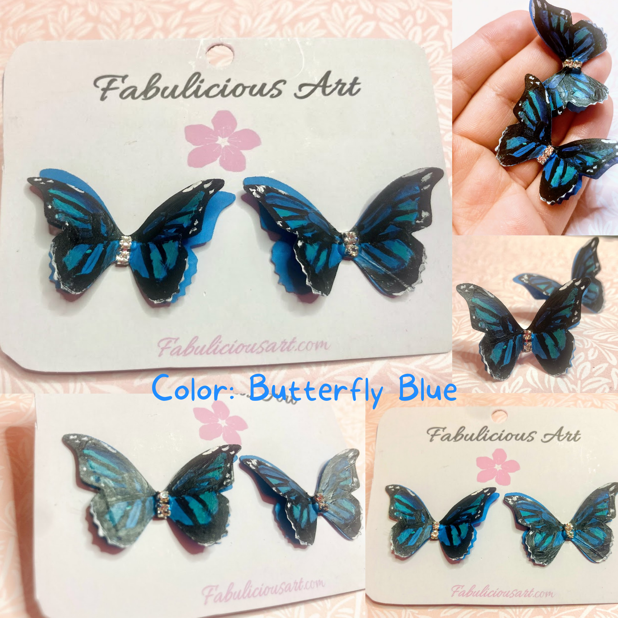 Preciosos pendientes de mariposa rosa (pequeños)