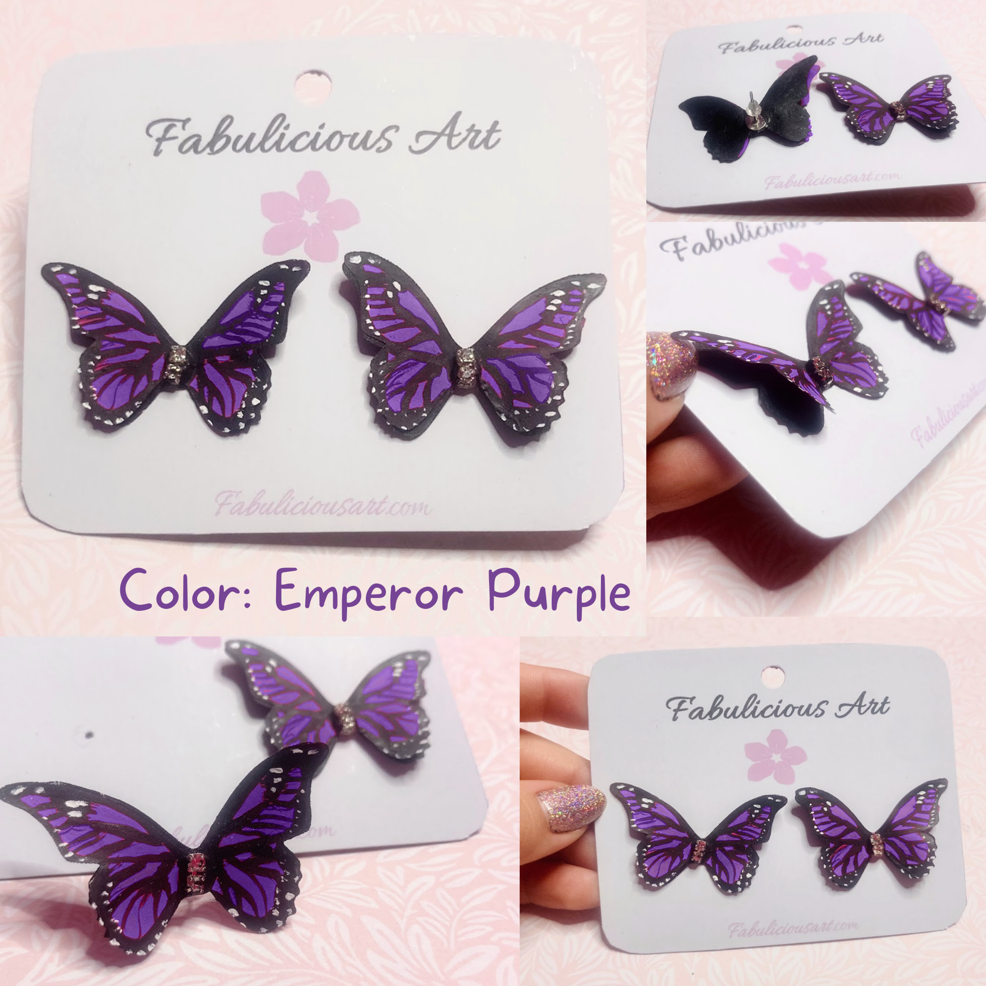 Preciosos pendientes de mariposa rosa (pequeños)