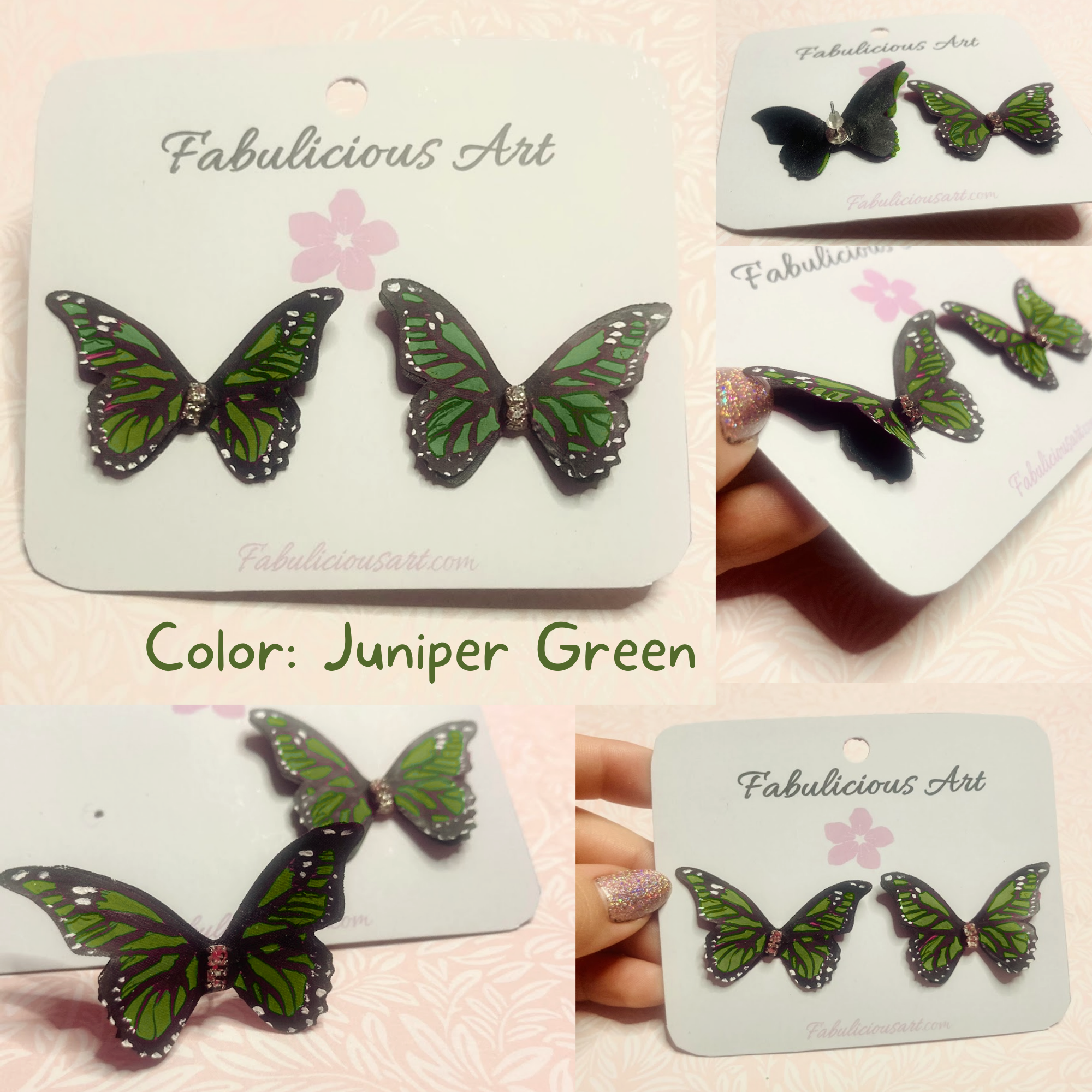 Preciosos pendientes de mariposa rosa (pequeños)