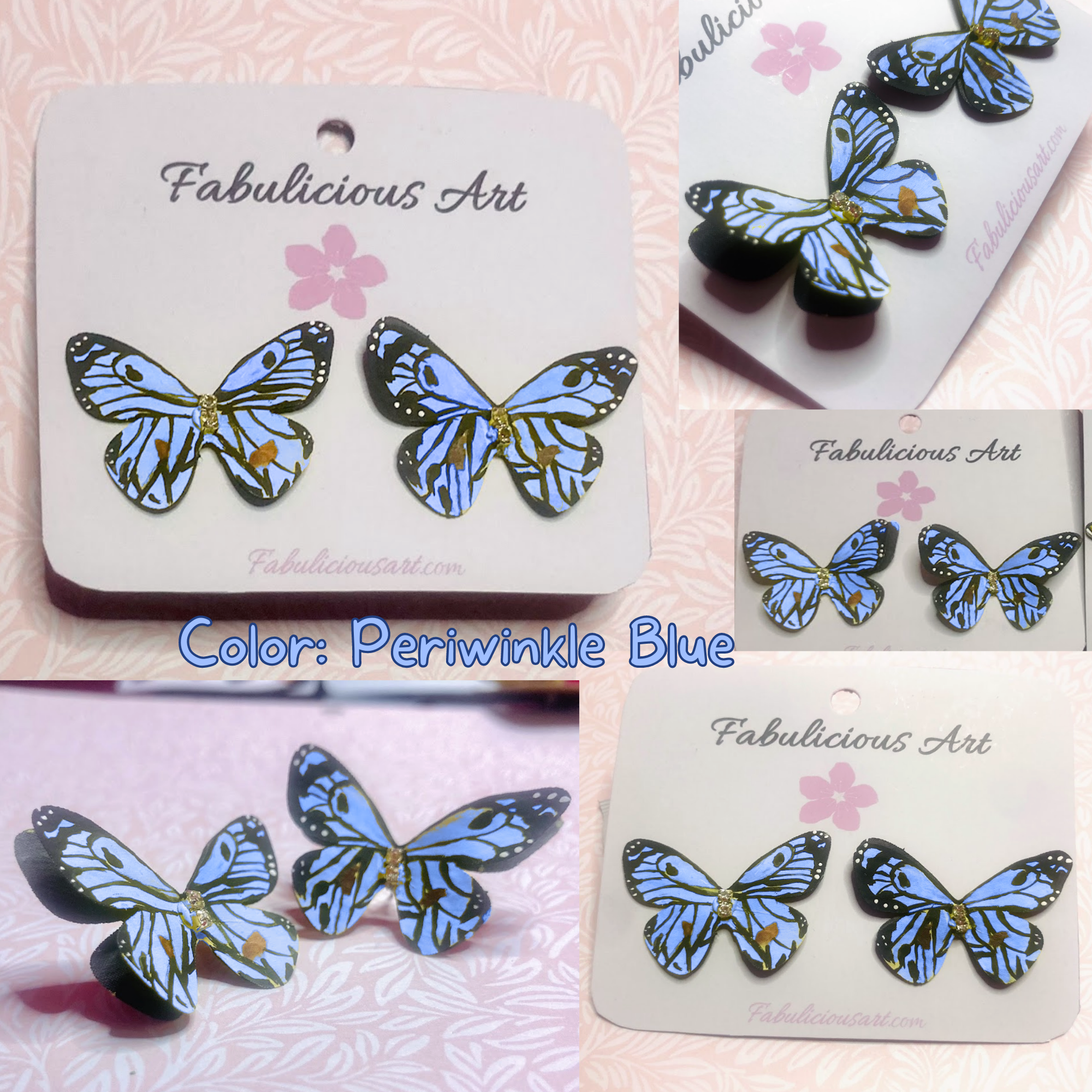 Preciosos pendientes de mariposa rosa (pequeños)