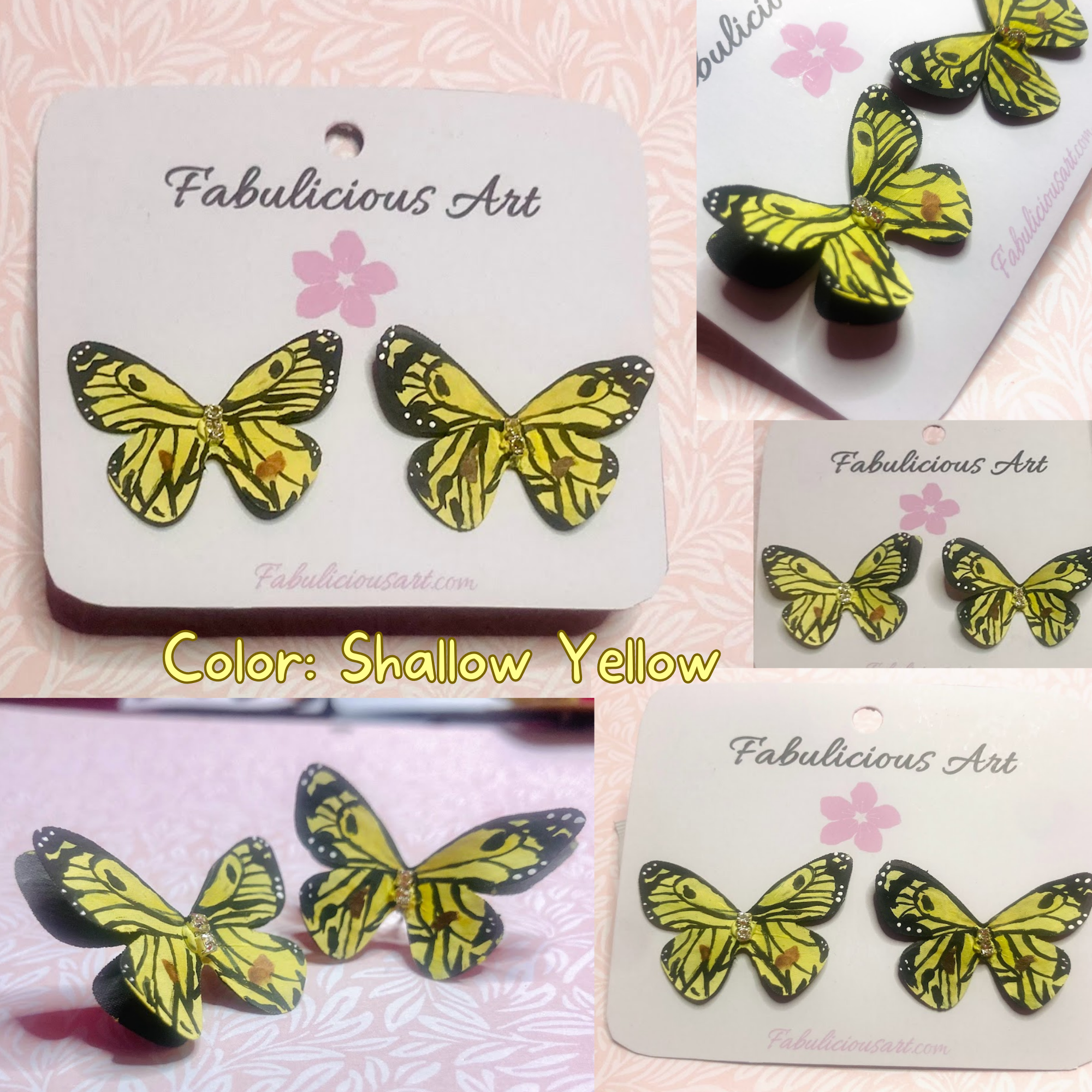 Preciosos pendientes de mariposa rosa (pequeños)