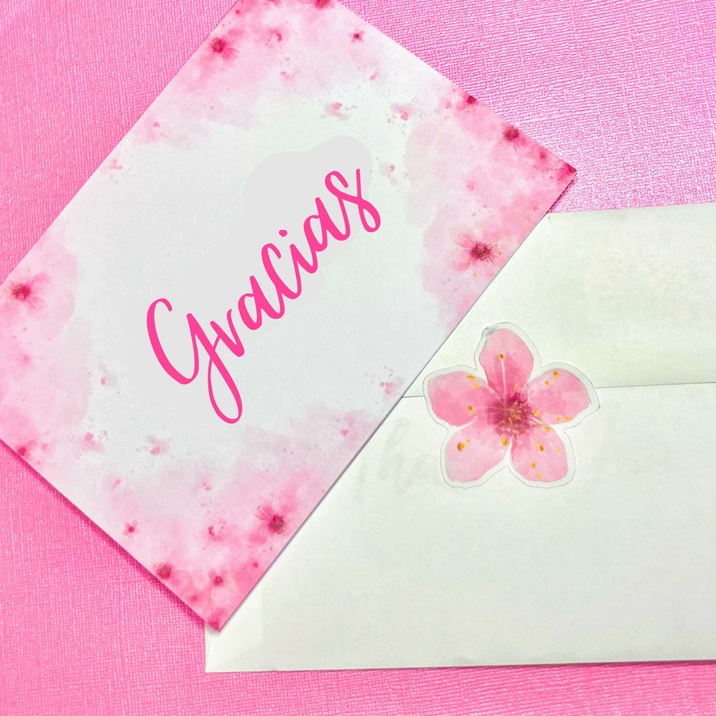 Cherry Blossom Tarjeta de Agredecimiento