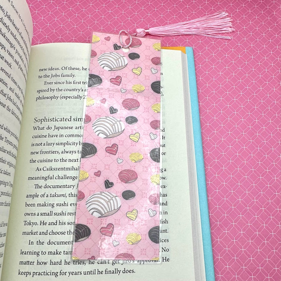 Marcapáginas con patrón de concha (pan dulce mexicano)