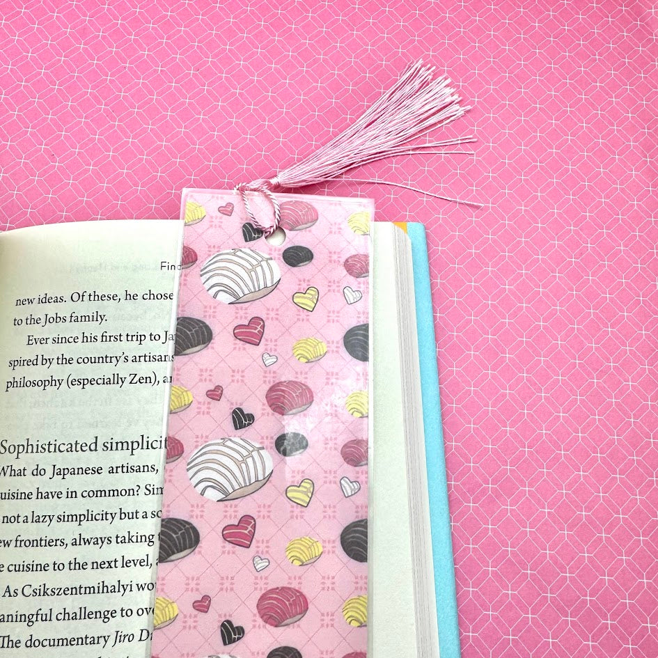 Marcapáginas con patrón de concha (pan dulce mexicano)