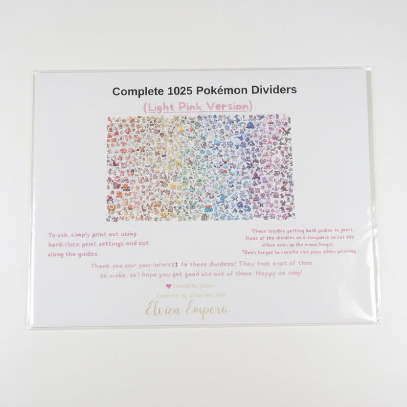 Physical Printed Pages - Complete 1025 Bulk Dividers