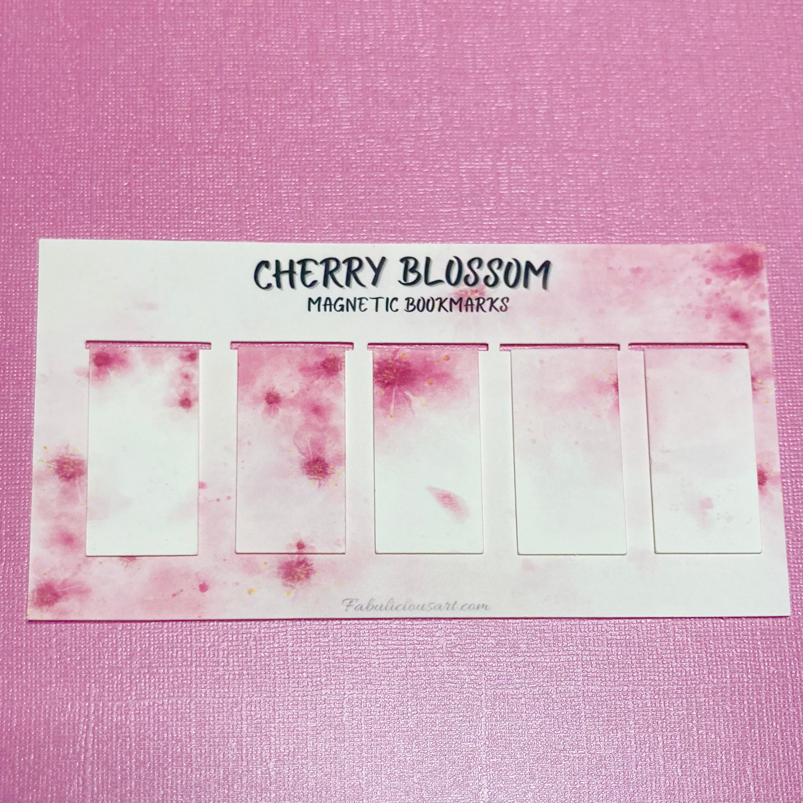 Cherry Blossom Magnetic Small Bookmark Set of 5 - No Text