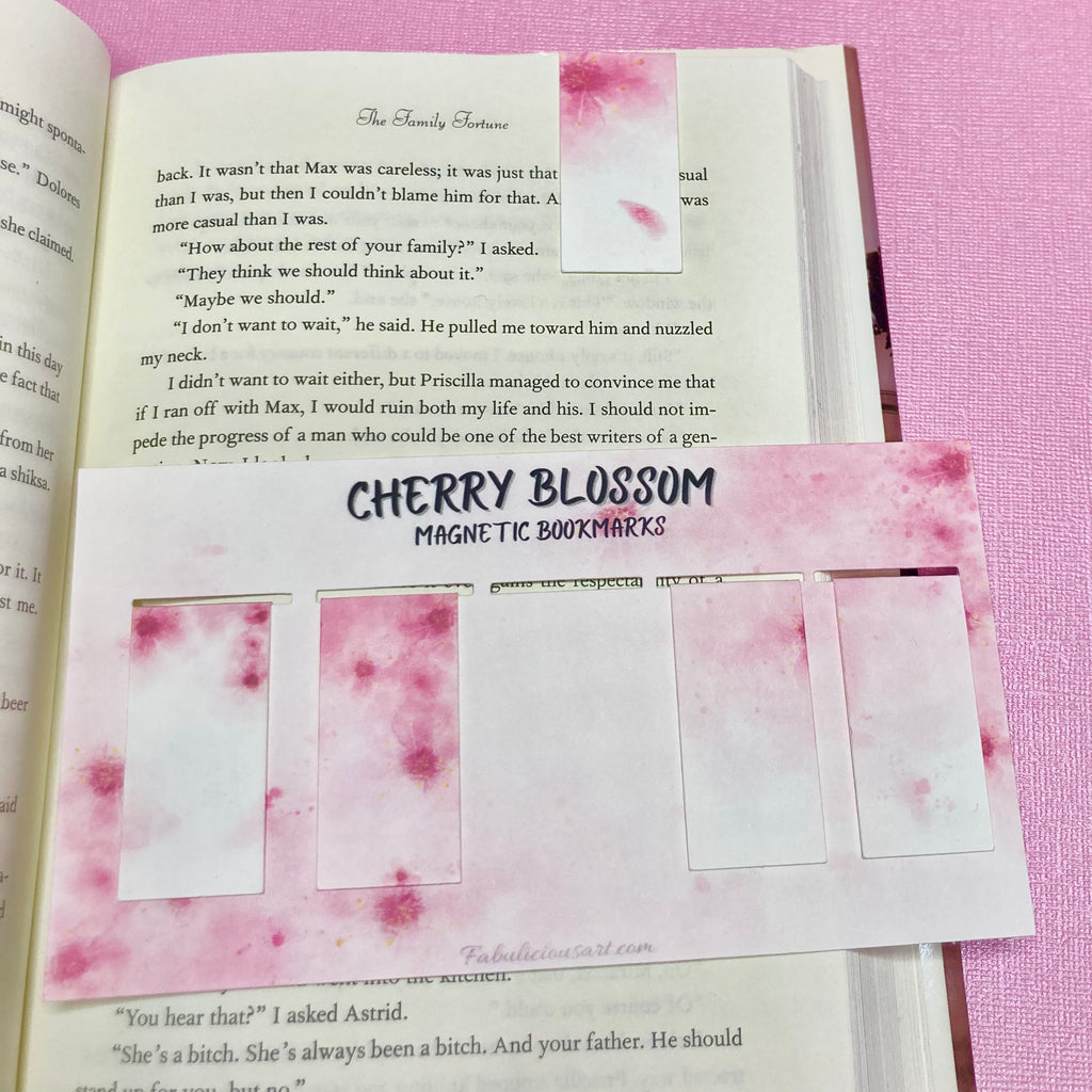 Cherry Blossom Magnetic Small Bookmark Set of 5 - No Text
