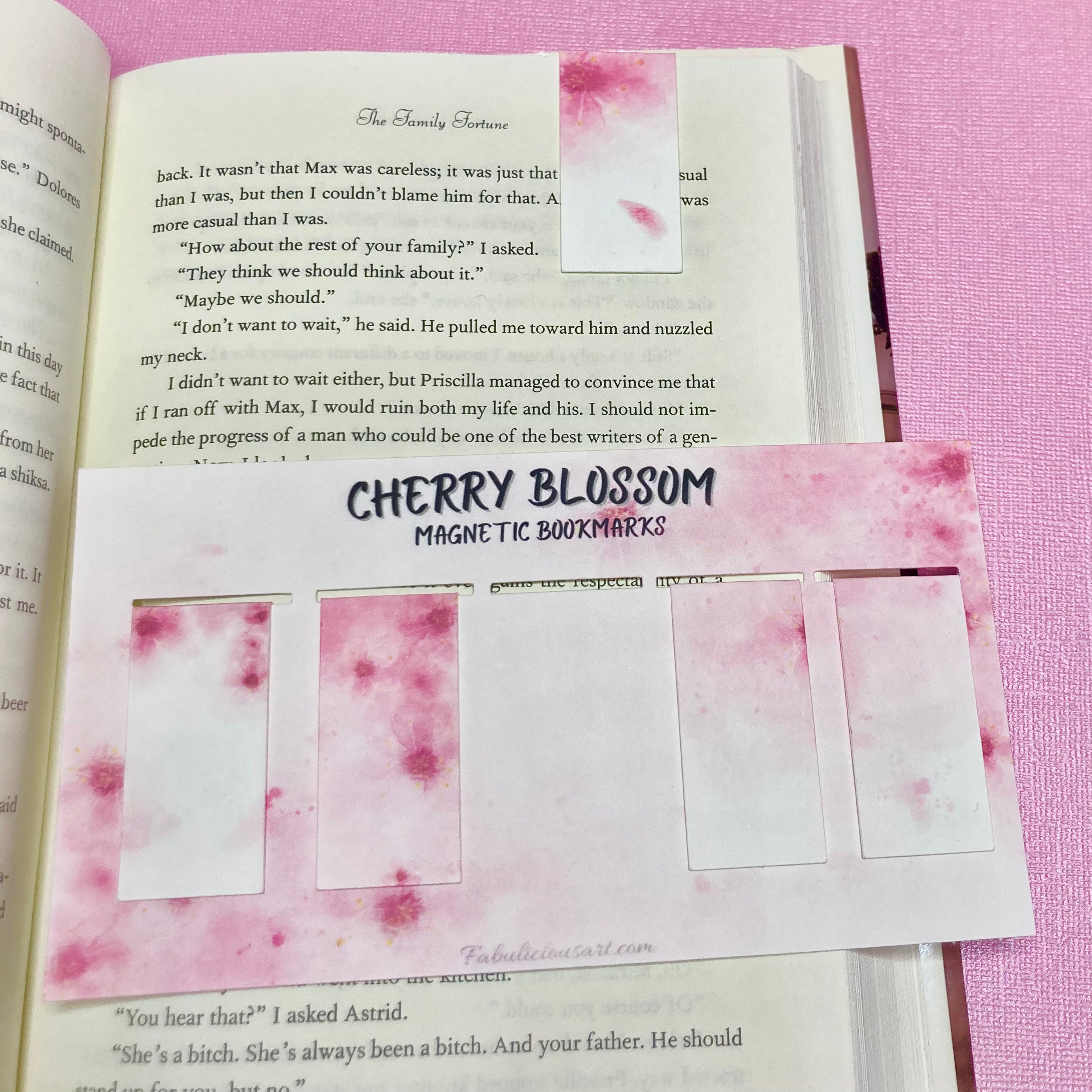 Cherry Blossom Magnetic Small Bookmark Set of 5 - No Text