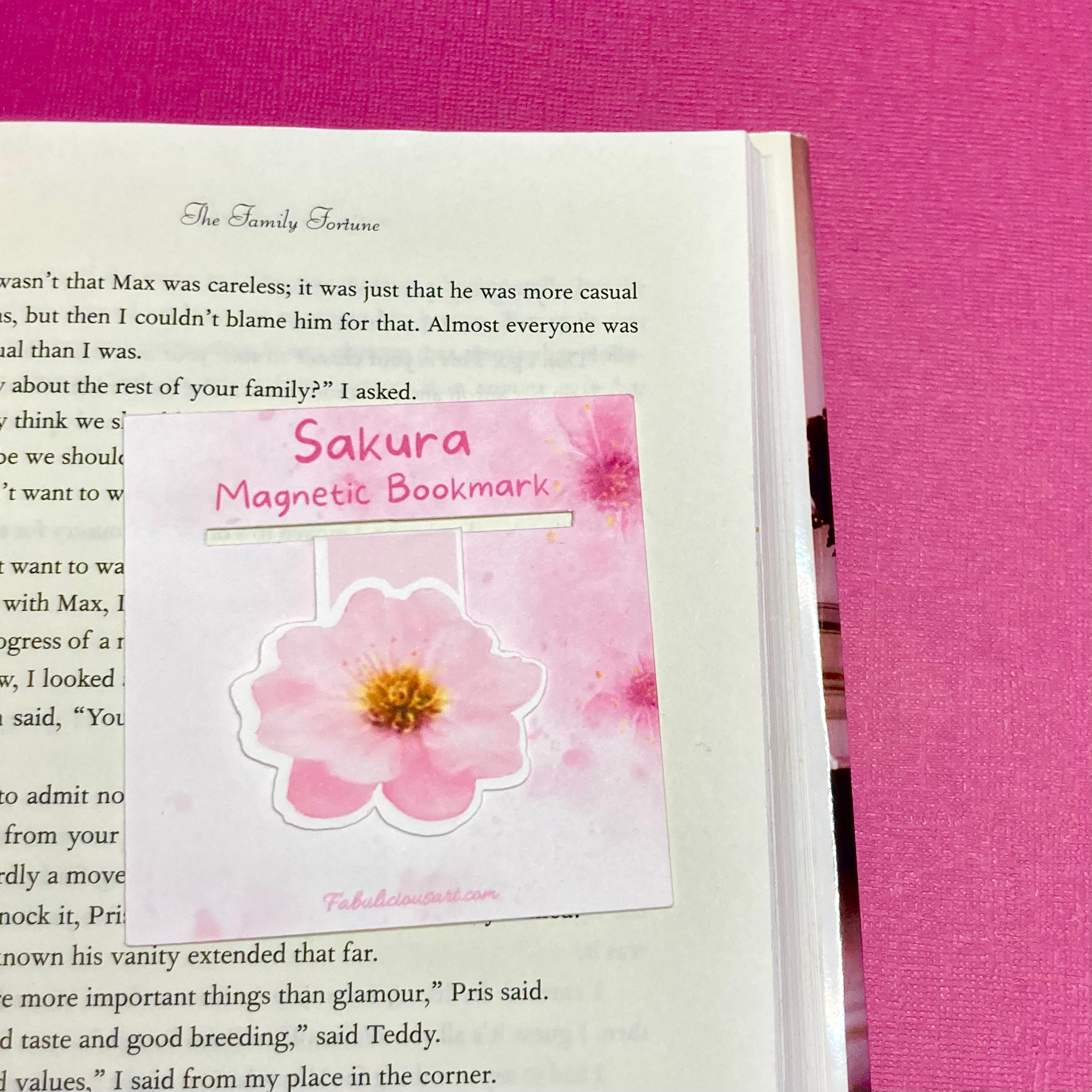Cherry Blossom Magnetic Bookmark