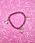 Pulsera de gatito rosa y negra