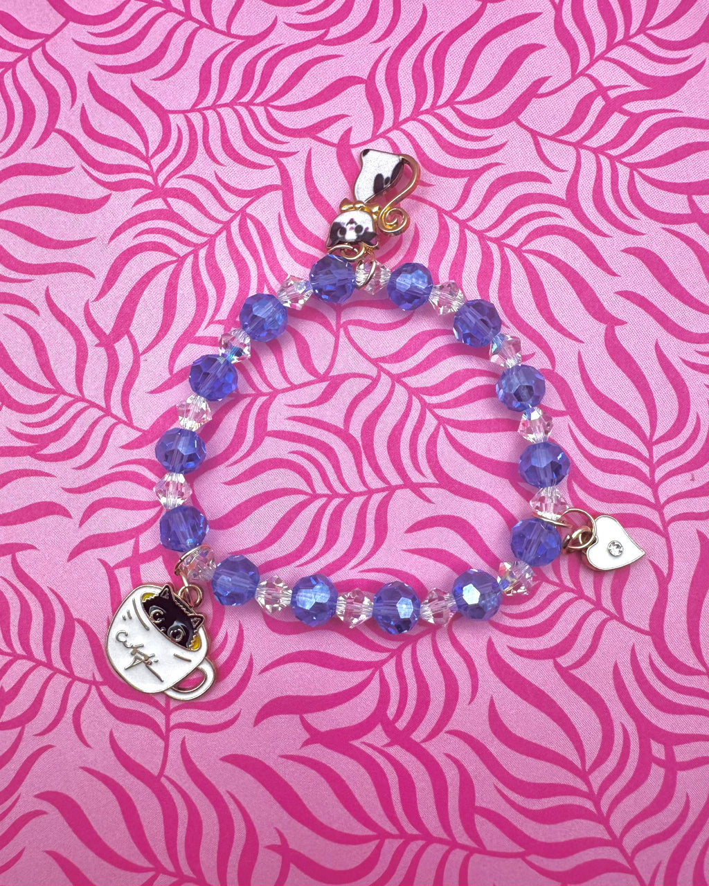 Pulsera hecha a mano Blue Cafe Kitty