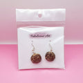 Brown Chocolate Concha Handmade Dangle Earrings