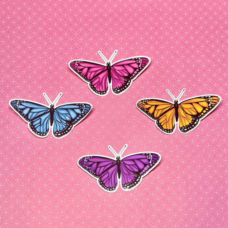 Pegatinas troqueladas de mariposas
