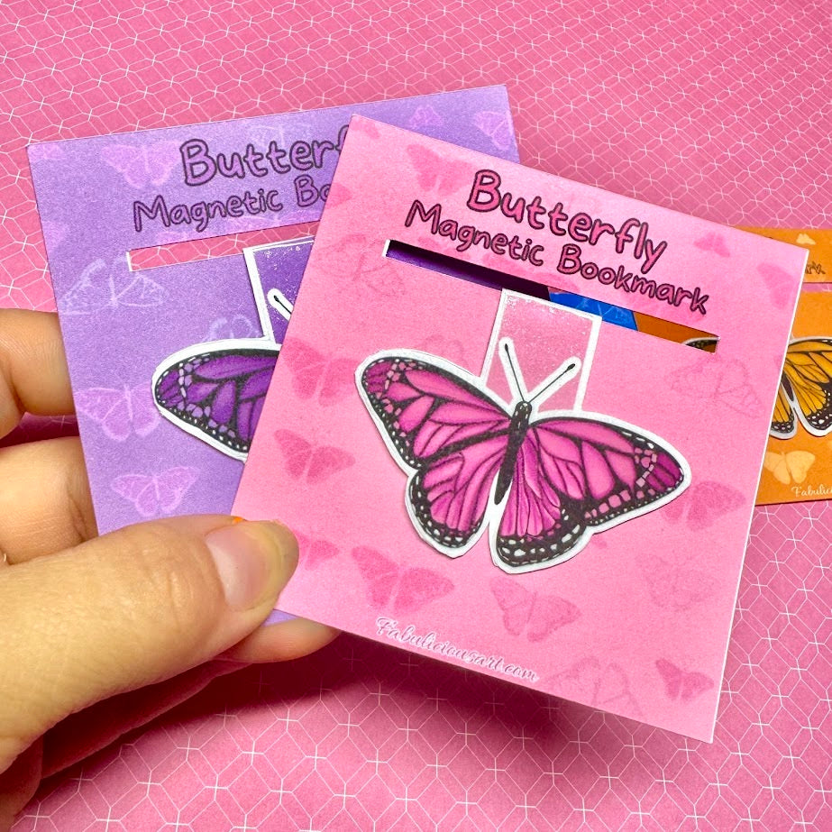 Marcapáginas magnético con forma de mariposa (unidades individuales o juego de 4)