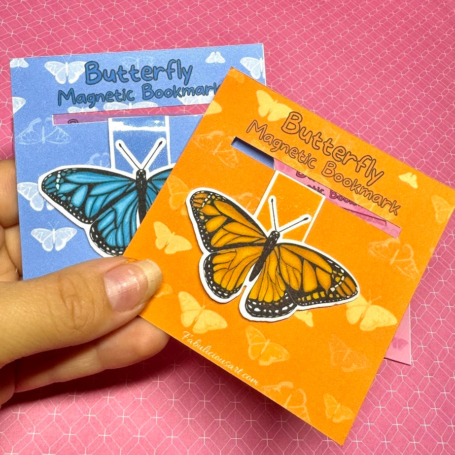 Marcapáginas magnético con forma de mariposa (unidades individuales o juego de 4)