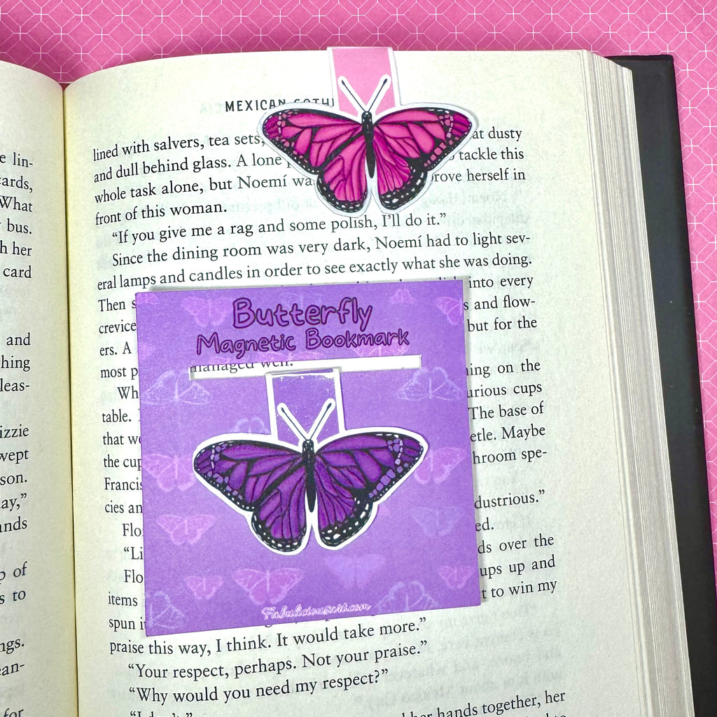Marcapáginas magnético con forma de mariposa (unidades individuales o juego de 4)