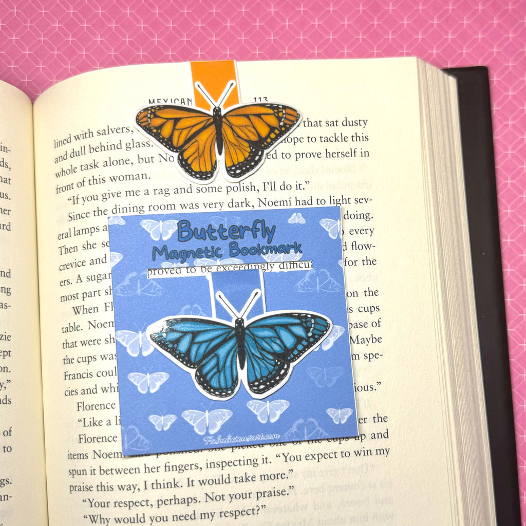 Marcapáginas magnético con forma de mariposa (unidades individuales o juego de 4)