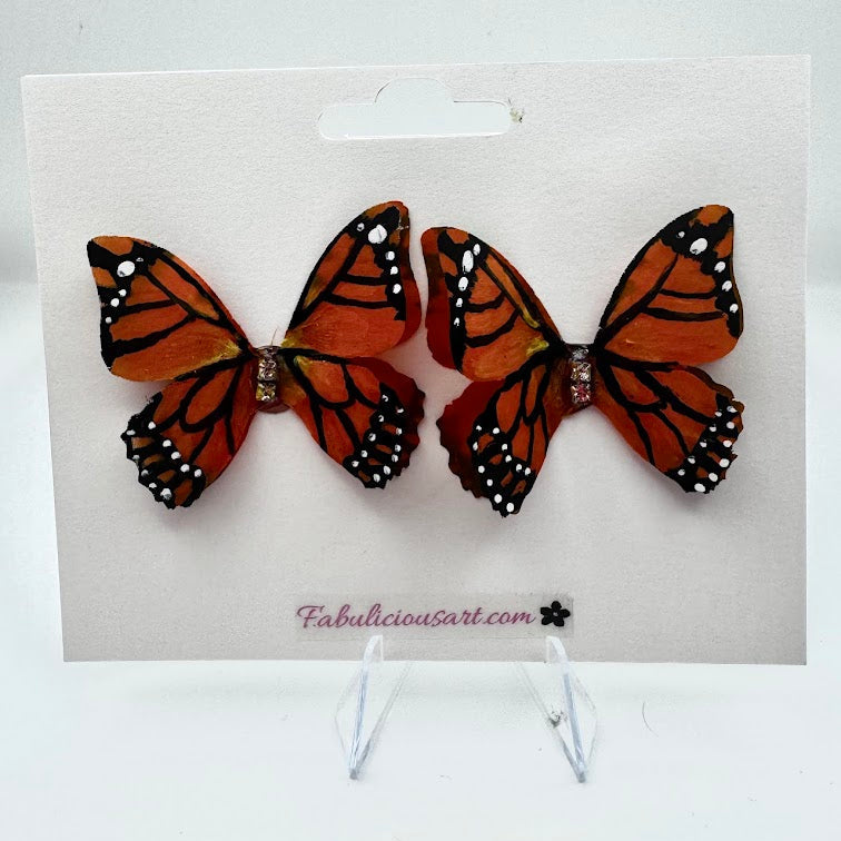 Preciosos pendientes de mariposa rosa (pequeños)