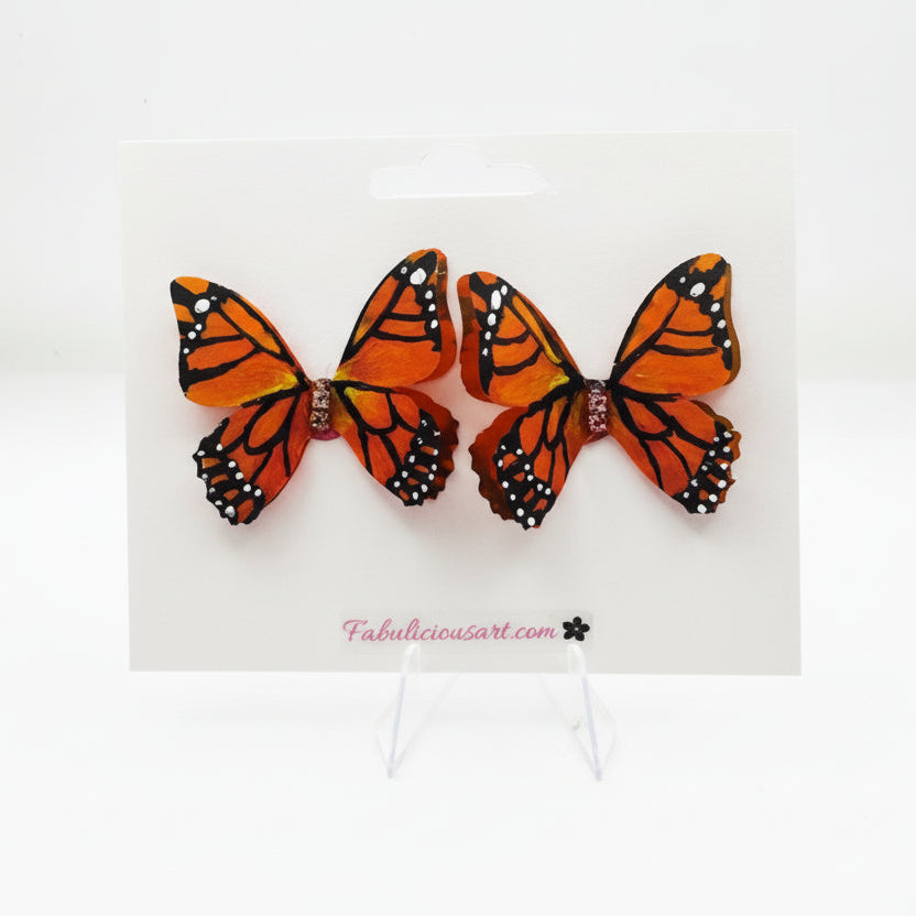 Preciosos pendientes de mariposa rosa (pequeños)