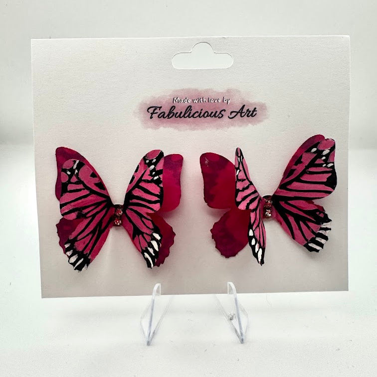 Preciosos pendientes de mariposa rosa (pequeños)