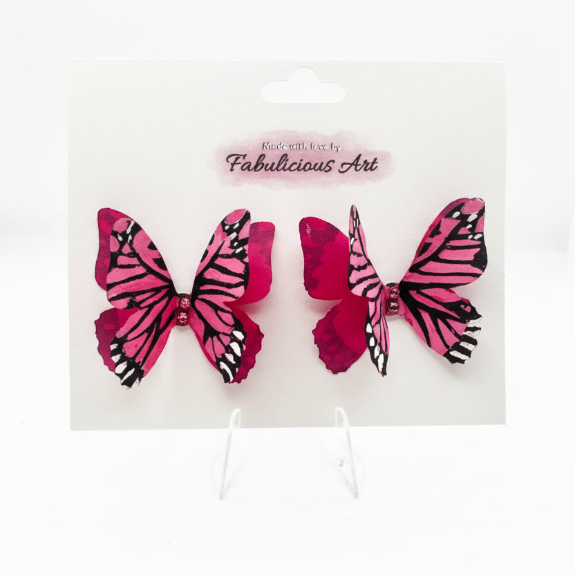 Preciosos pendientes de mariposa rosa (pequeños)