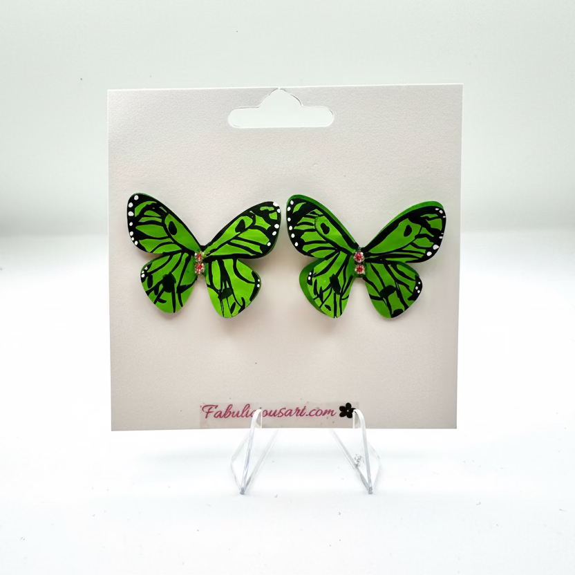 Preciosos pendientes de mariposa rosa (pequeños)