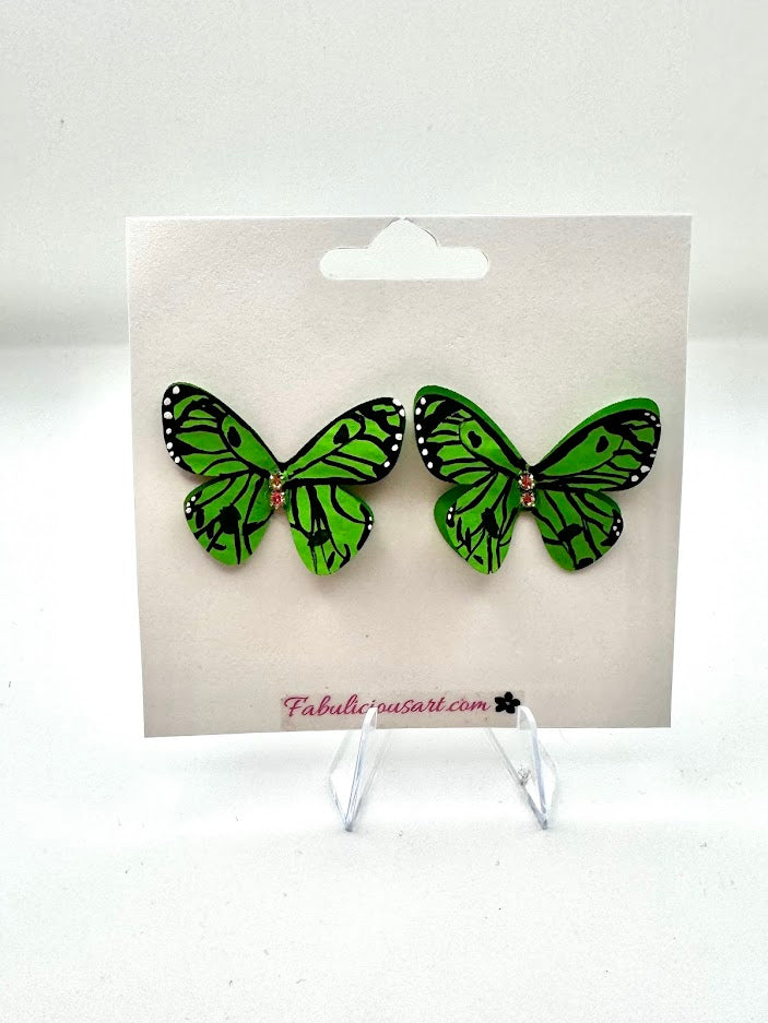 Preciosos pendientes de mariposa rosa (pequeños)