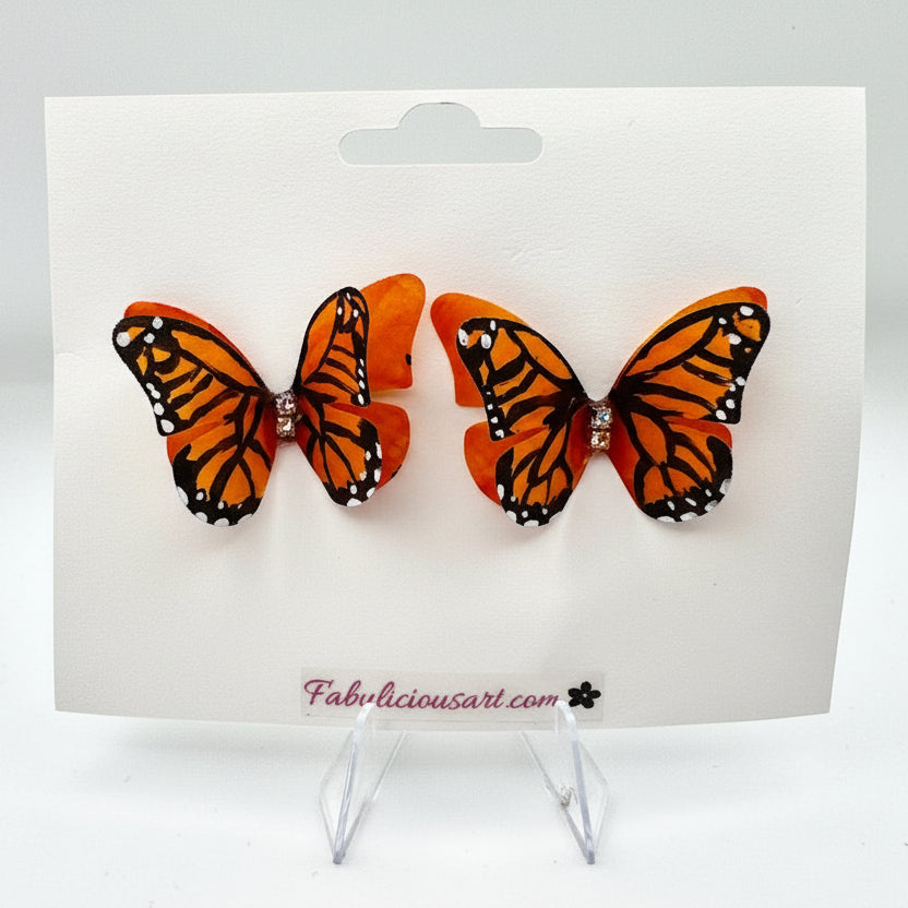 Preciosos pendientes de mariposa rosa (pequeños)