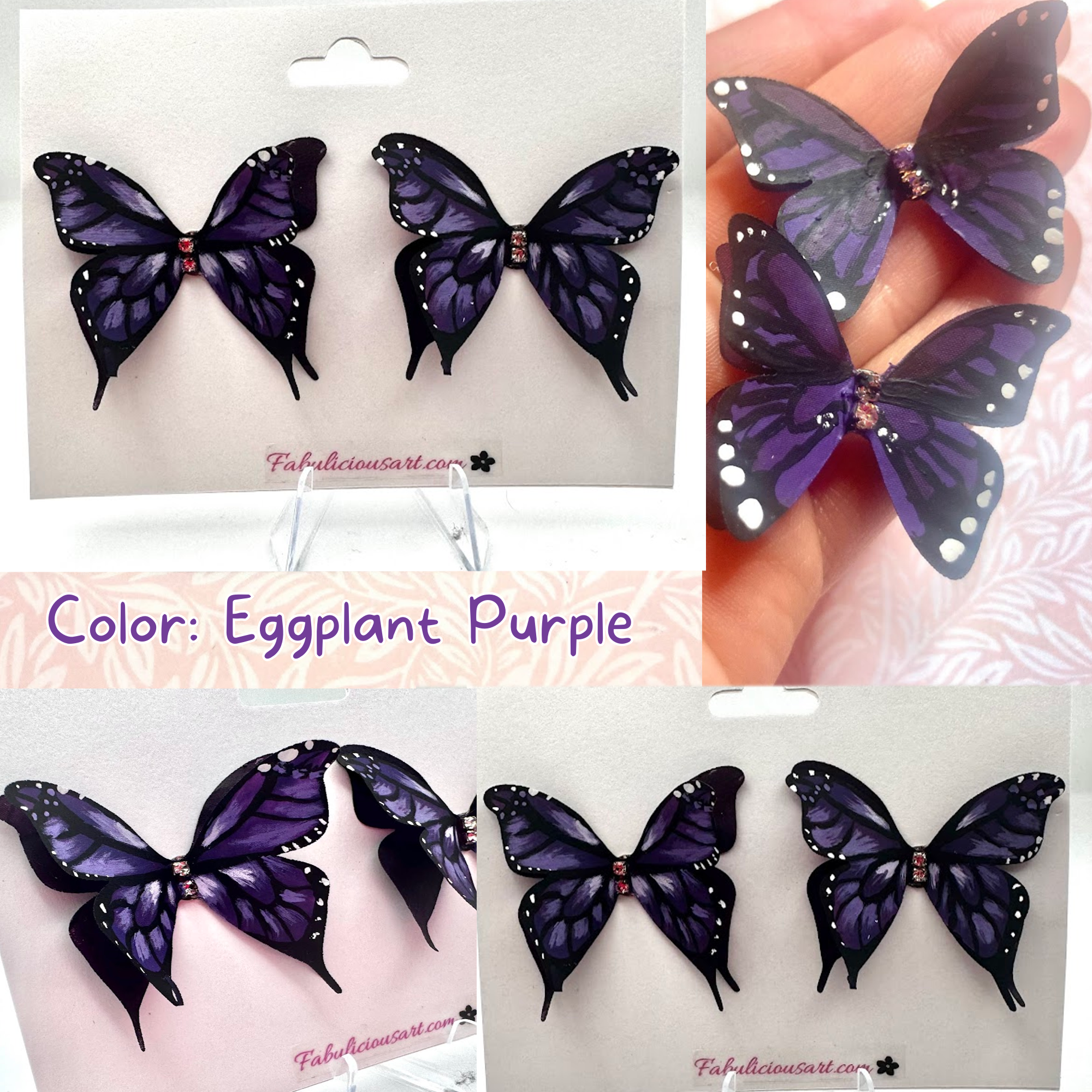 Preciosos pendientes de mariposa rosa (pequeños)