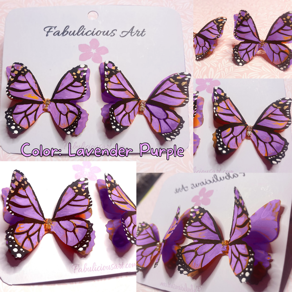 Preciosos pendientes de mariposa rosa (pequeños)