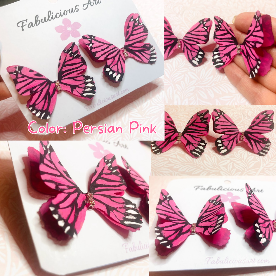 Preciosos pendientes de mariposa rosa (pequeños)