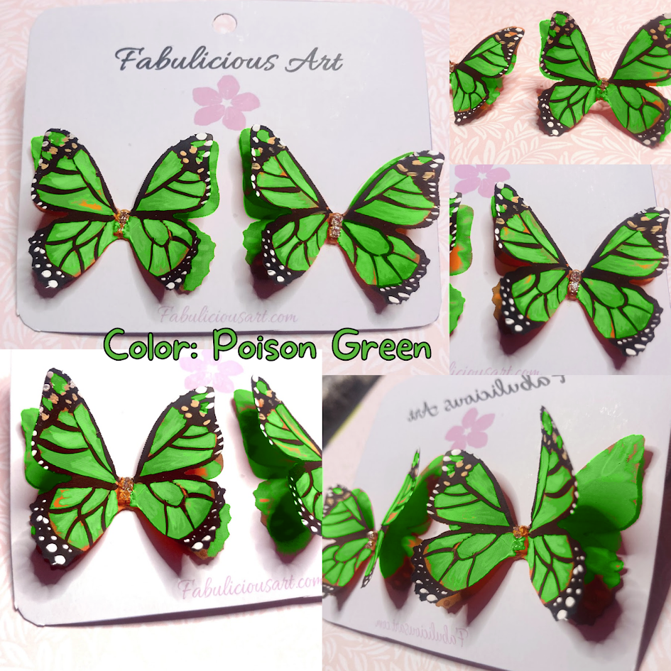 Preciosos pendientes de mariposa rosa (pequeños)