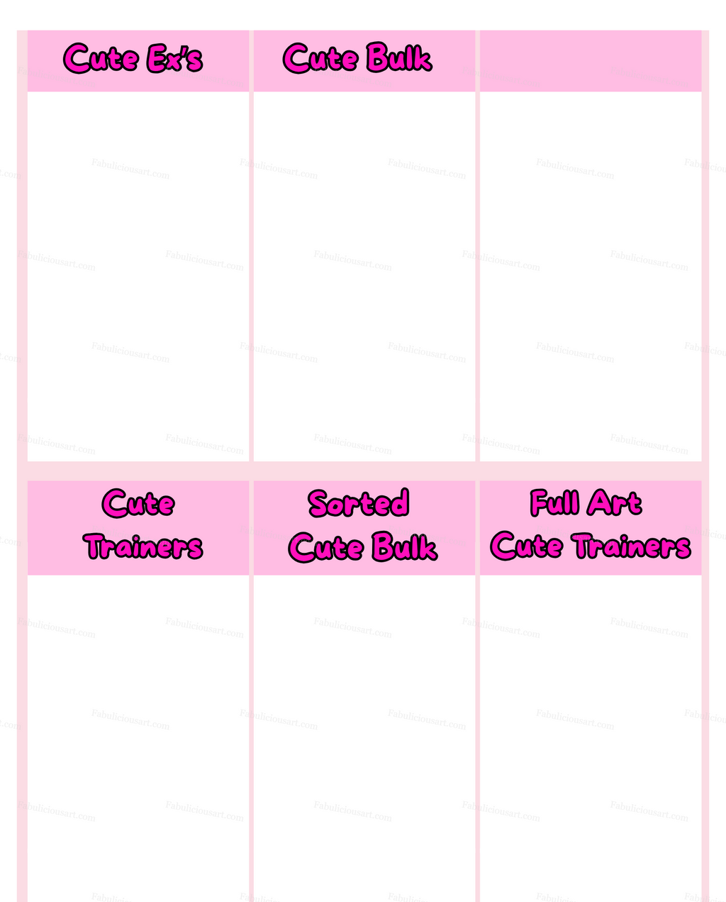 Cute Bulk Dividers (Cute Bulk Dividers - Physical Printed Pages)